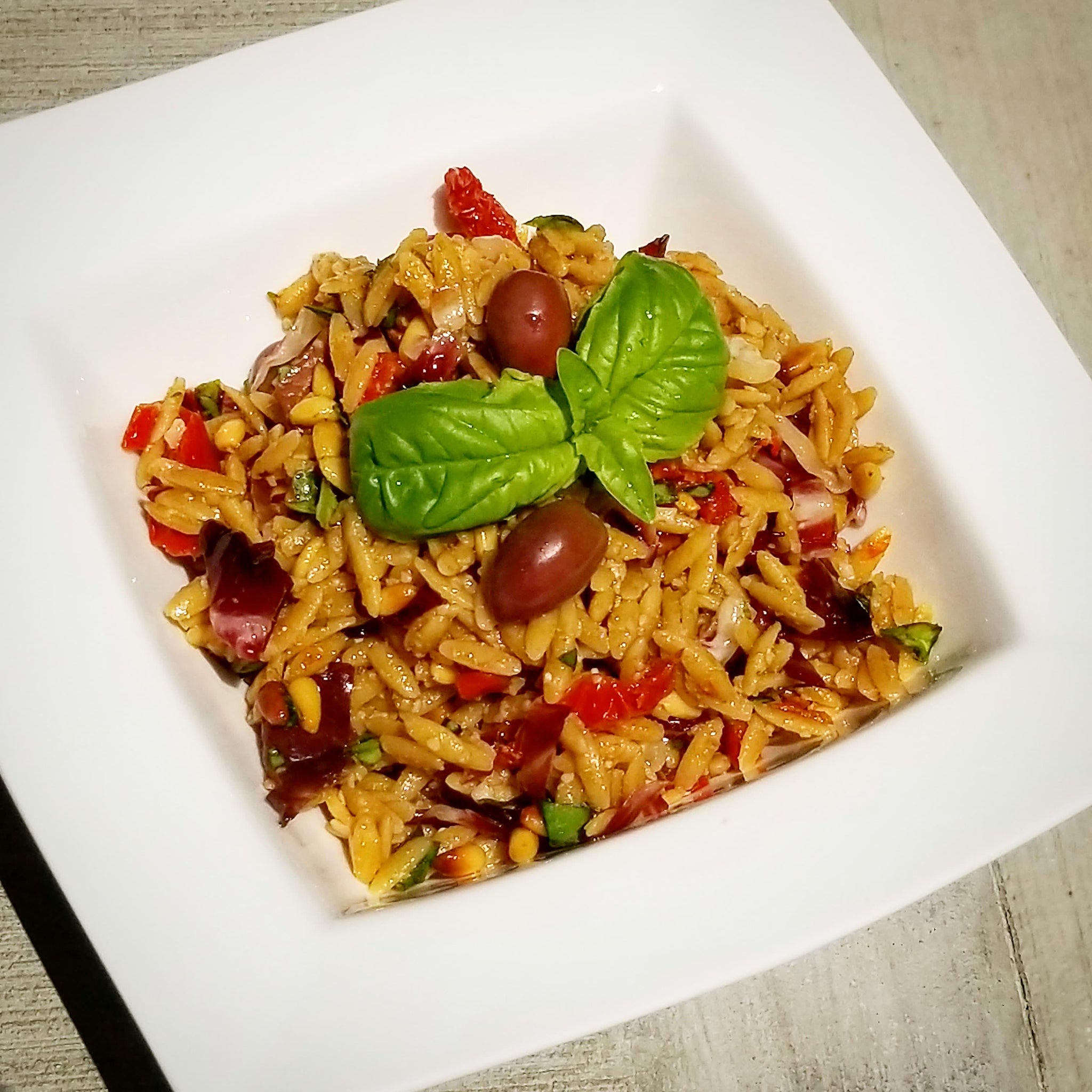 Orzo with garlic olive oil