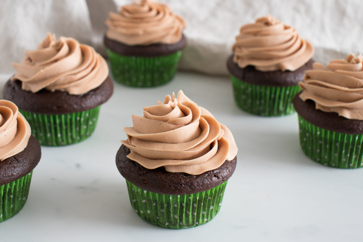 Chocolate Guinness Cupcakes with Raspberry Balsamic Frosting