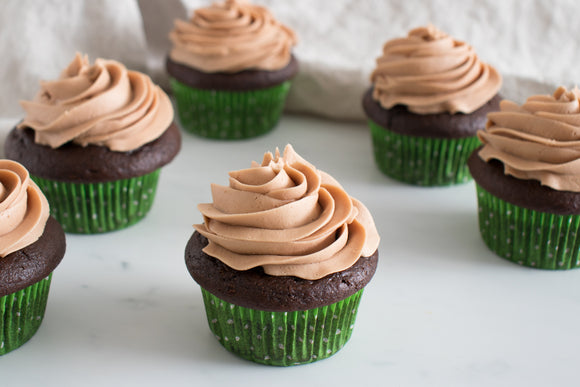 Chocolate Guinness Cupcakes with Raspberry Balsamic Frosting