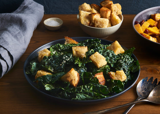 Crunchy Kale Caesar Salad