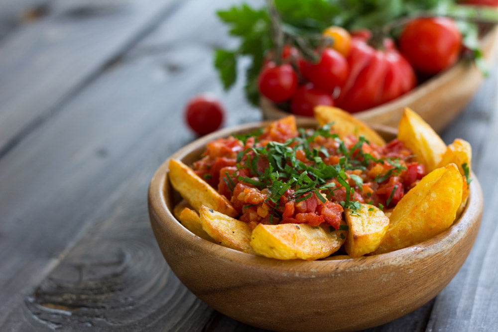 Patatas Bravas with High Phenol Extra Virgin Olive Oil