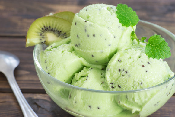 Kiwi Sorbet With Lemon Olive Oil